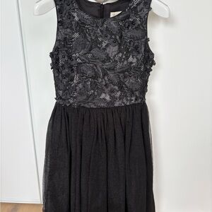 Girls Elegant Black Lace Formal Dress